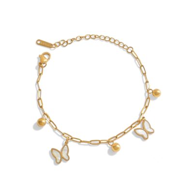 Butterfly Shell Paperclip Bracelet