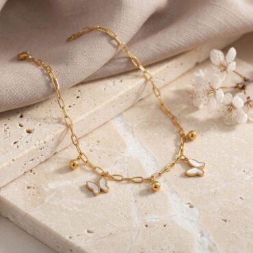 Butterfly Shell Paperclip Bracelet