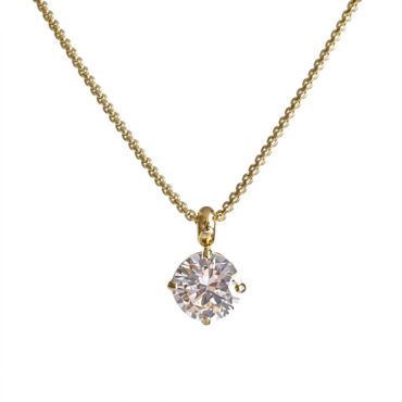 N0001 Round Diamond Solitaire Necklace