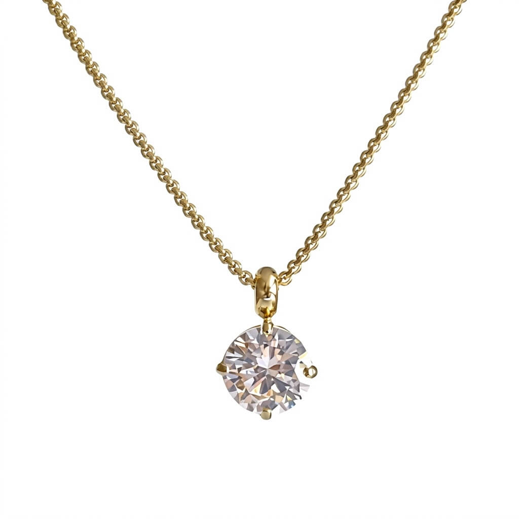 N0001 Round Diamond Solitaire Necklace