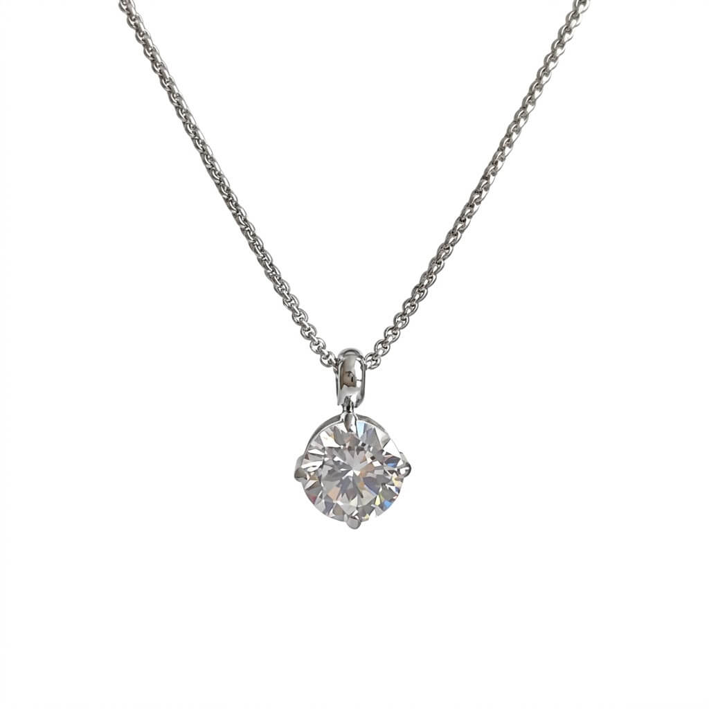N0001 Round Diamond Solitaire Necklace