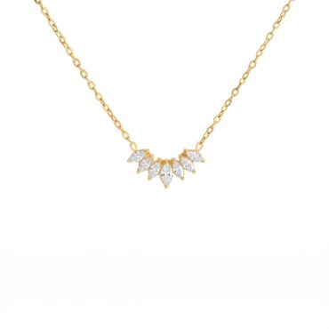 N0004 Marquise Leaf Cluster Necklace 01