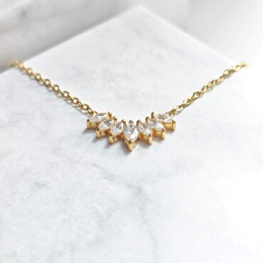N0004 Marquise Leaf Cluster Necklace 02