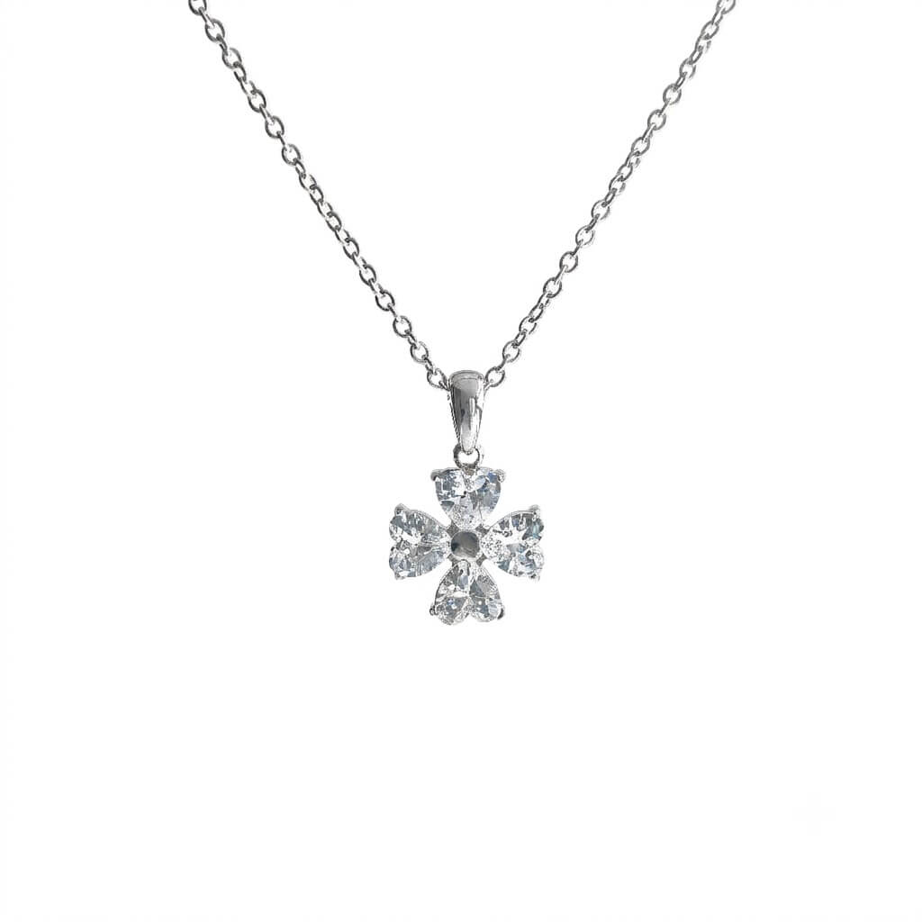N0005 Four Leaf Clover Heart Necklace 02