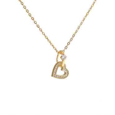 N0008 Radiant Interlocking Heart Necklace 01