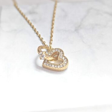 N0008 Radiant Interlocking Heart Necklace 02