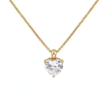 N0011 Heart Cubic Zirconia Solitaire Necklace 01