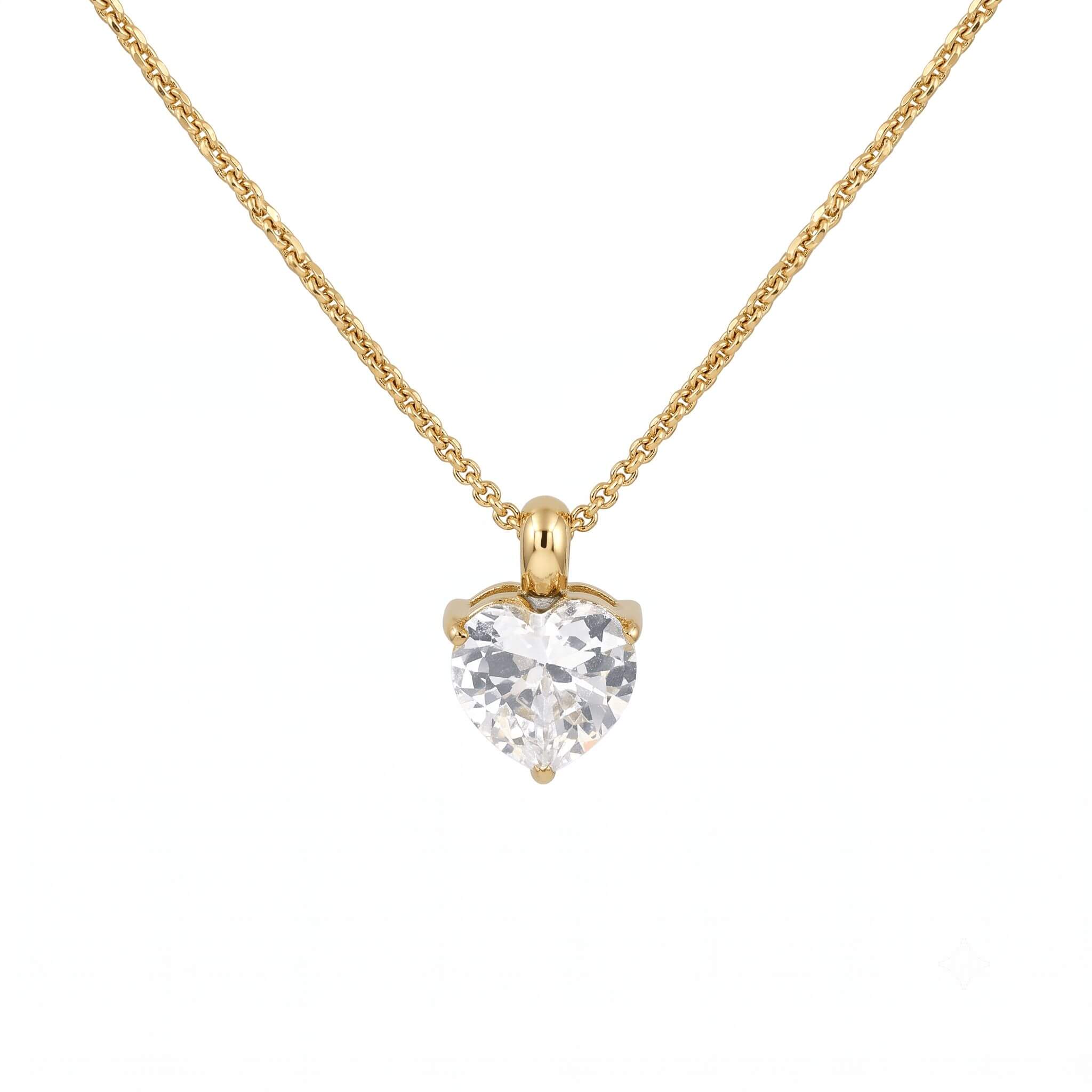 N0011 Heart Cubic Zirconia Solitaire Necklace 01