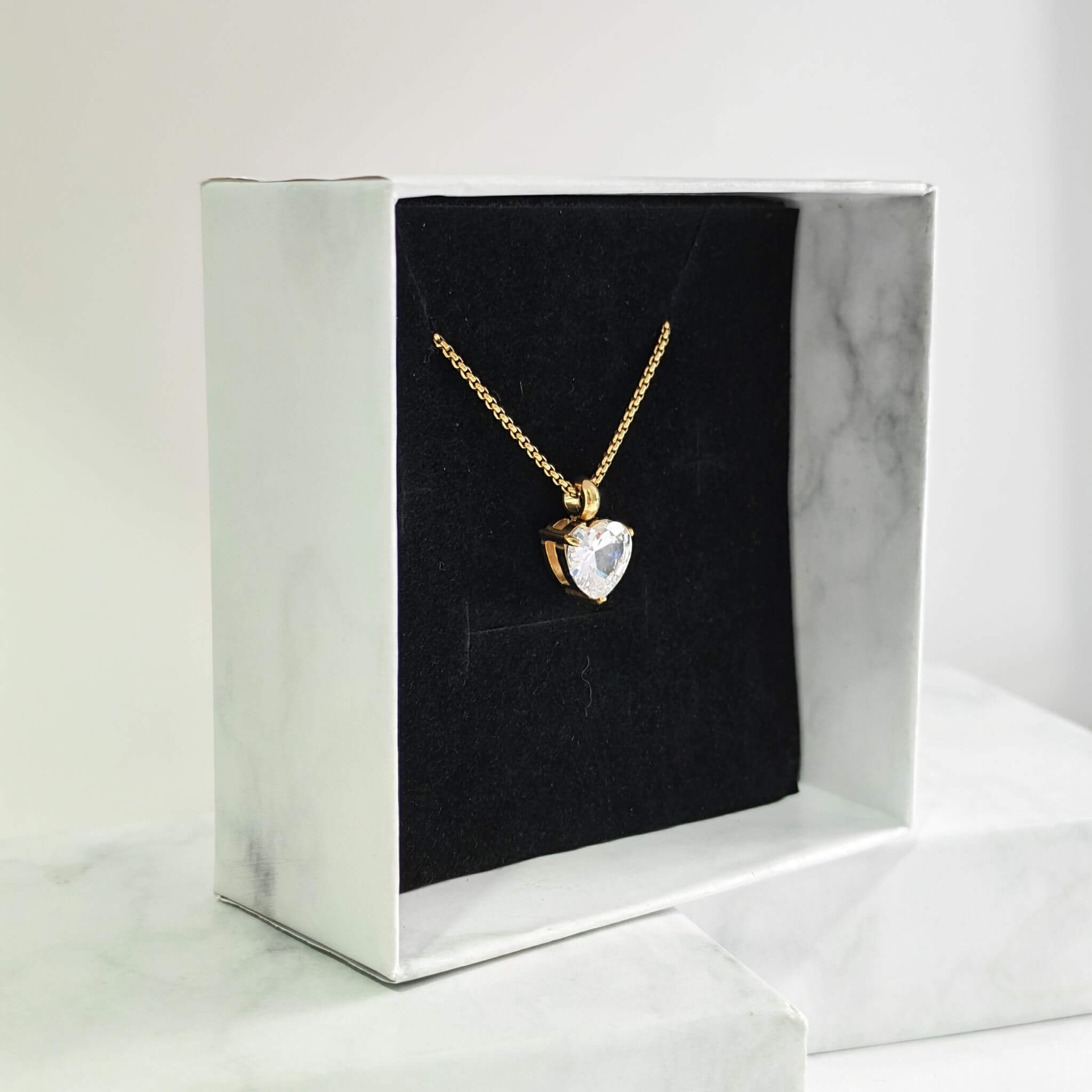 N0011 Heart Cubic Zirconia Solitaire Necklace 07