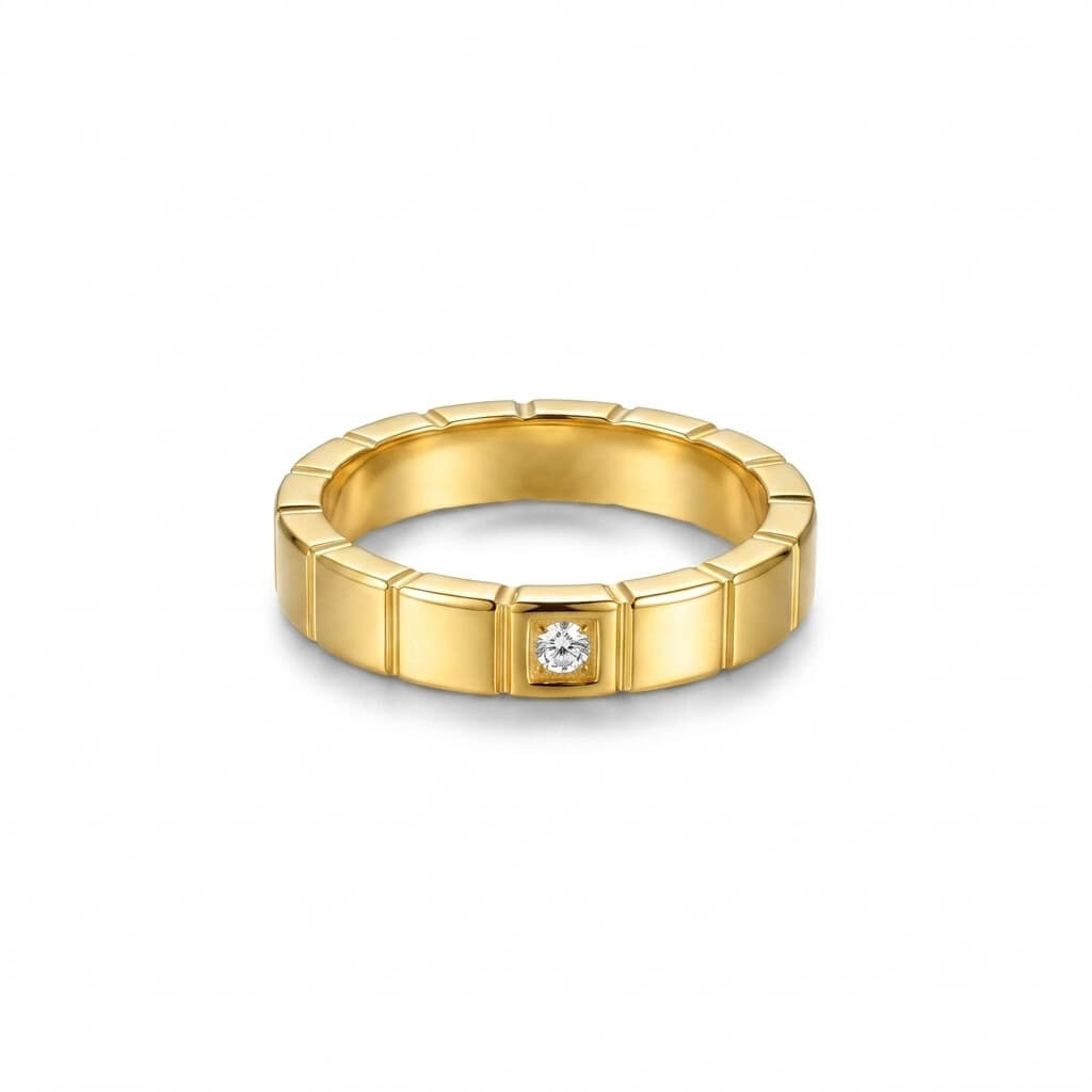 R0003 Block Design with Single Cubic Zirconia Ring 01