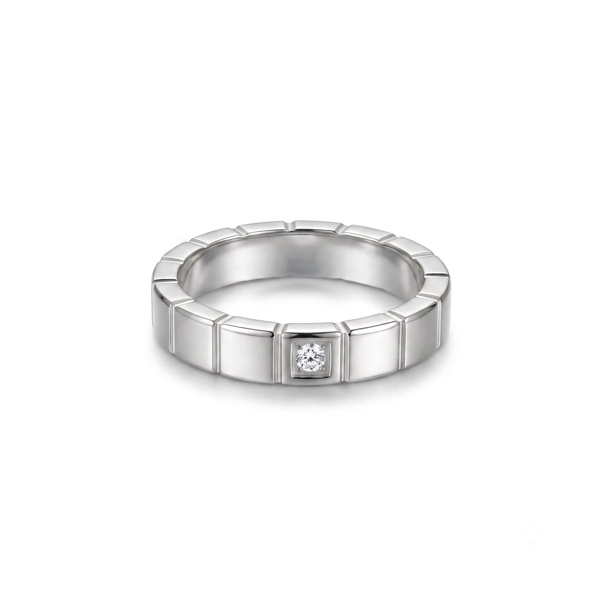 R0003 Block Design with Single Cubic Zirconia Ring 03