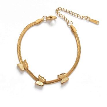 B-3 Three Butterflies Snake Bracelet 01