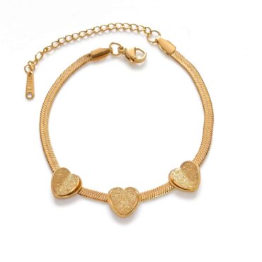 B-4 Three Hearts Snake Bracelet 01