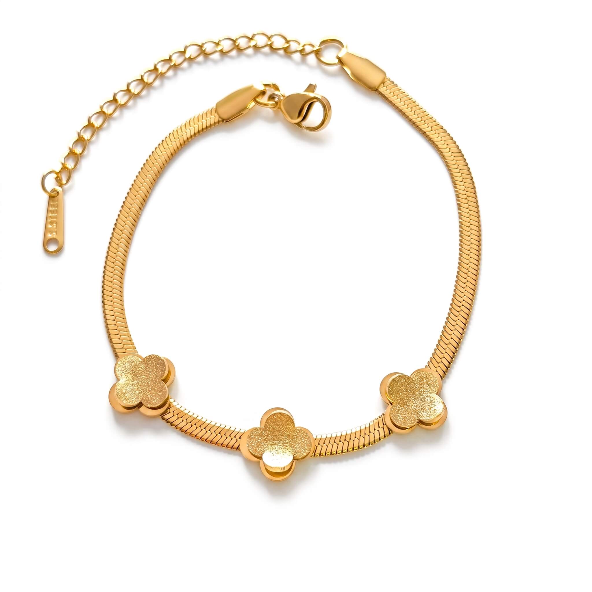 B-5 Three Flowers Snake Bracelet 01