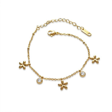 B-8 Dangling Flowers Cable Bracelet 03