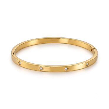 G13 SIngle Cubic Zirconia Clover Bangle 01