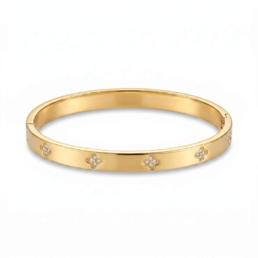 G14 Lucky Four Cubic Zirconia Bangle 01