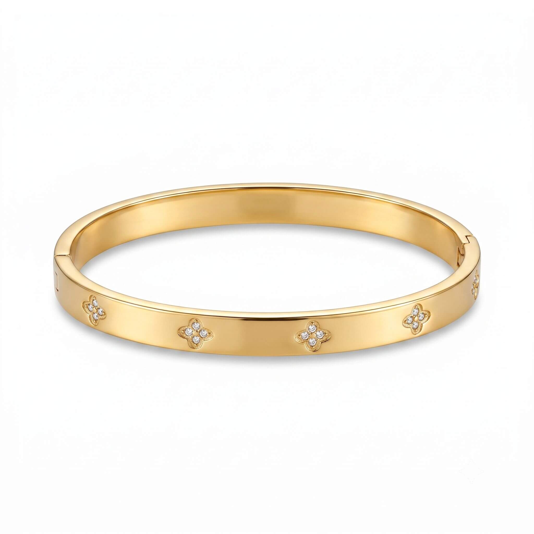 G14 Lucky Four Cubic Zirconia Bangle 01