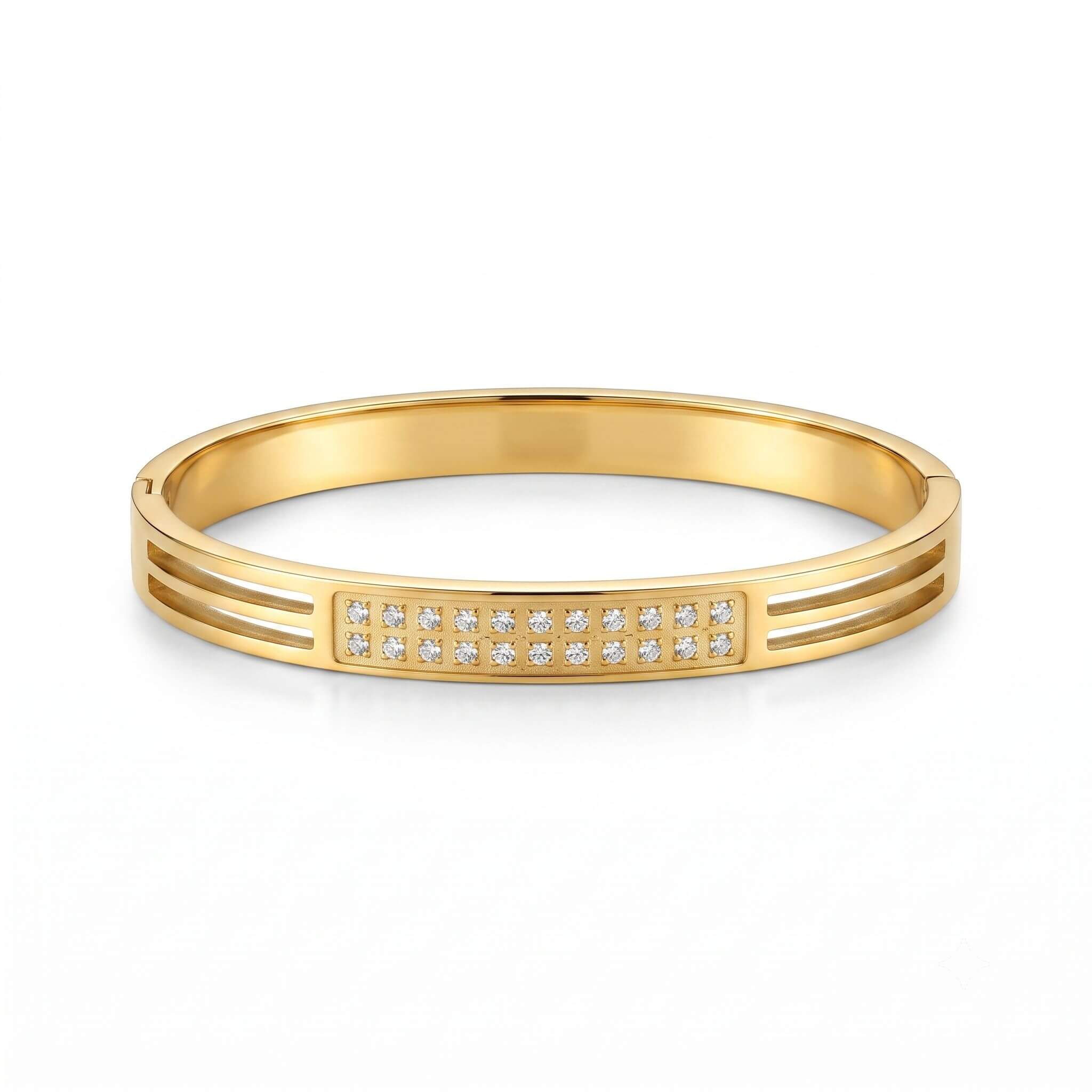 G18 Hollow Dual Band Cubic Zirconia Bangle 01