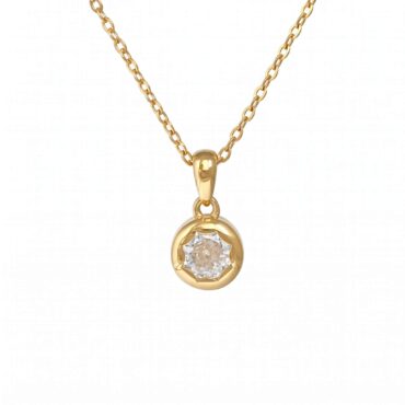 N15 Dainty Bezel Cubic Zirconia Necklace