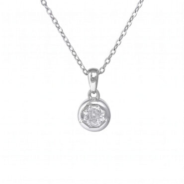 N15 Dainty Bezel Cubic Zirconia Necklace