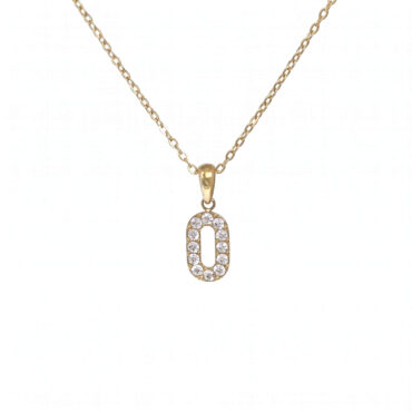 N16 Number Zero Initial Pendant Necklace